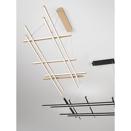 Ondaluce - LED Stmievateľný luster na lane MOVIDA LED/114W/230V zlatý