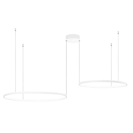 Ondaluce - LED stmievateľný luster na lanku SOEL LED/28W/230V + LED/38W 3000/4000K pr. 80/60 cm biela