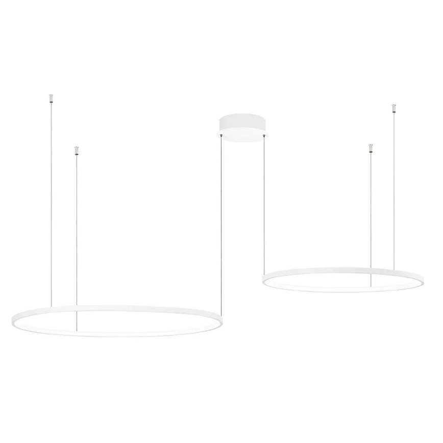 Ondaluce - LED stmievateľný luster na lanku SOEL LED/28W/230V + LED/38W 3000/4000K pr. 80/60 cm biela