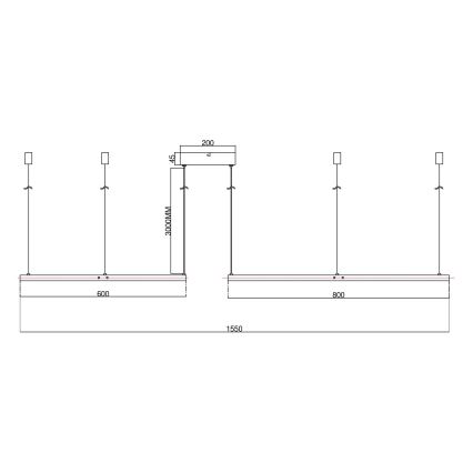 Ondaluce - LED stmievateľný luster na lanku SOEL LED/28W/230V + LED/38W 3000/4000K pr. 80/60 cm biela