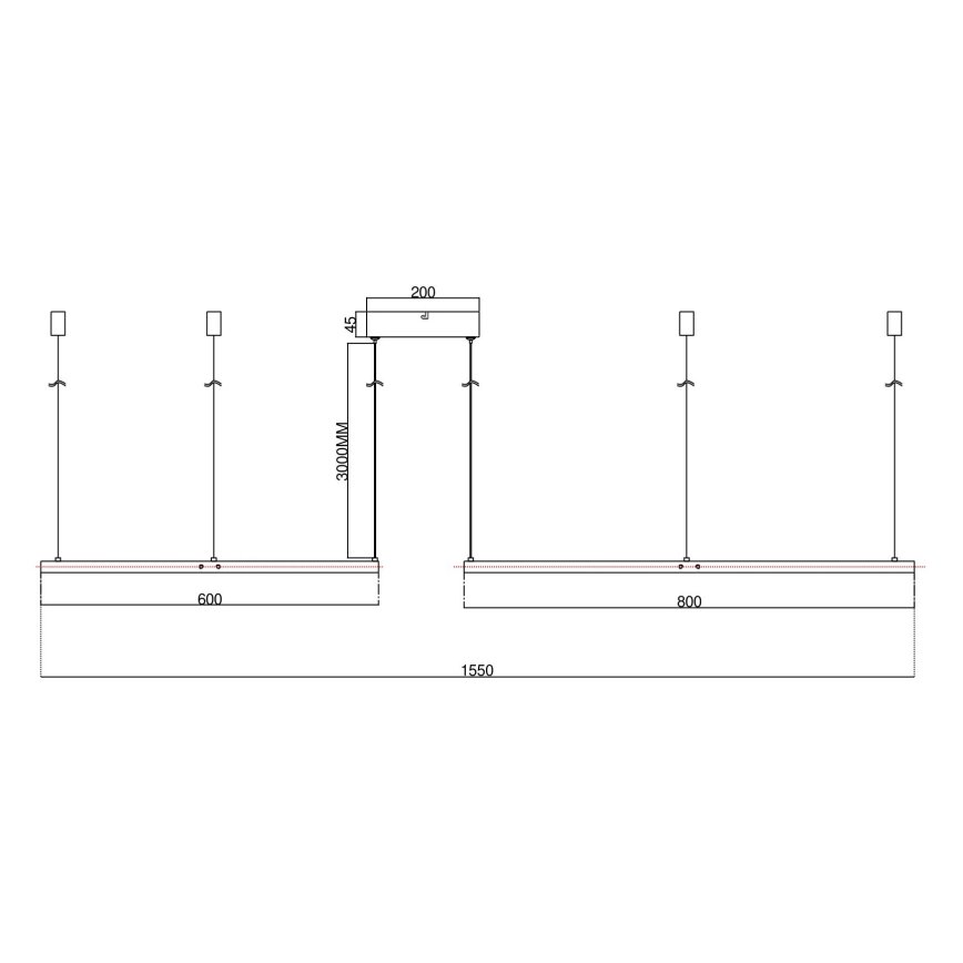Ondaluce - LED stmievateľný luster na lanku SOEL LED/28W/230V + LED/38W 3000/4000K pr. 80/60 cm biela