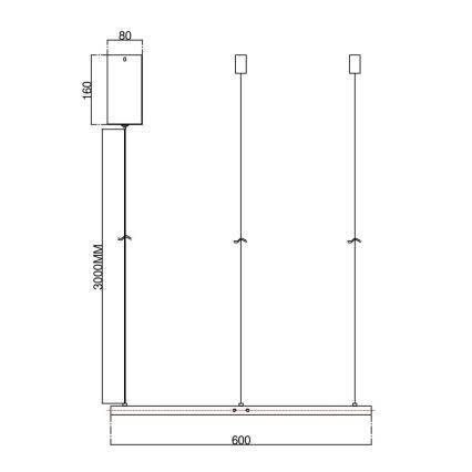Ondaluce - LED stmievateľný luster na lane SOEL LED/28W/230V priemer 60 cm zlatý