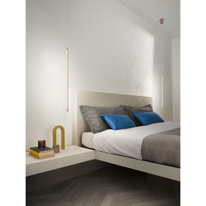 Ondaluce - LED stmievateľný luster na lanku GENIUS LED/12W/230V priemer 1,5 cm zlatý