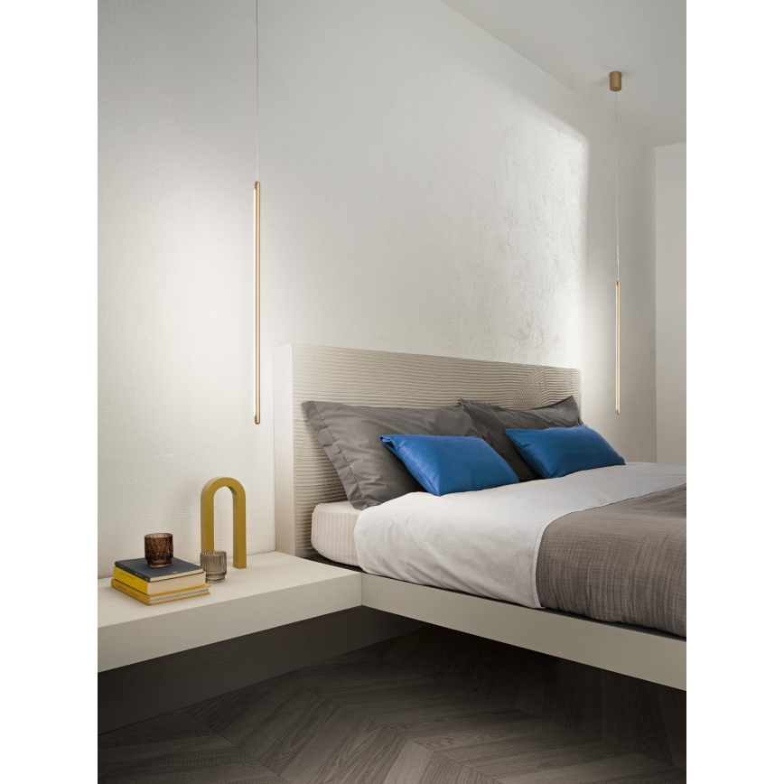 Ondaluce - LED stmievateľný luster na lanku GENIUS LED/12W/230V priemer 1,5 cm zlatý