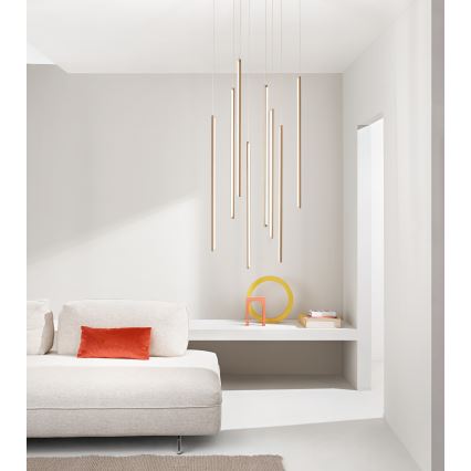 Ondaluce - LED stmievateľný luster na lanku GENIUS LED/12W/230V priemer 1,5 cm zlatý