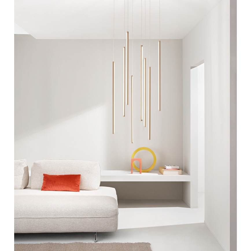 Ondaluce - LED stmievateľný luster na lanku GENIUS LED/12W/230V priemer 1,5 cm zlatý