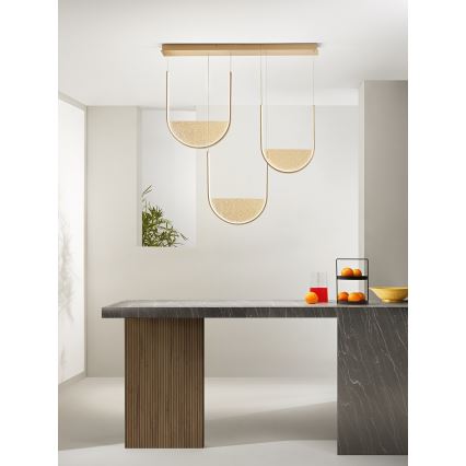 Ondaluce - LED stmievateľný luster na lanku LOTUS LED/70W/230V zlatá