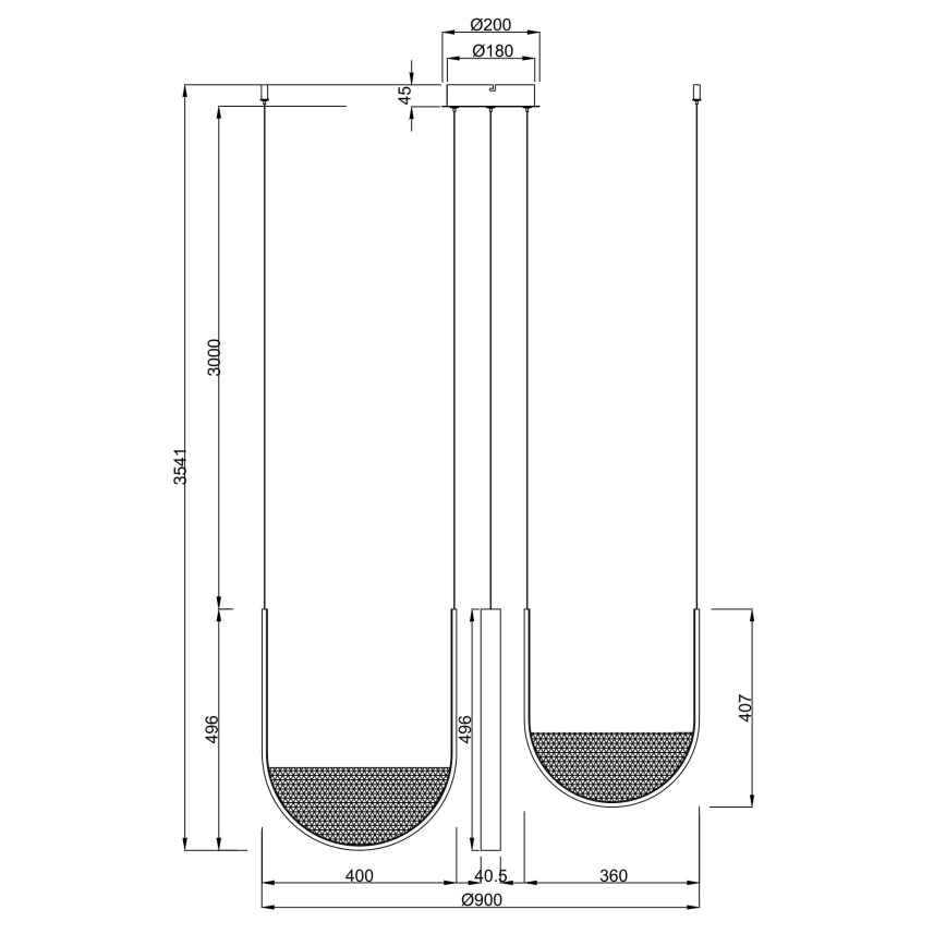 Ondaluce - LED stmievateľný luster na lanku LOTUS LED/70W/230V zlatý