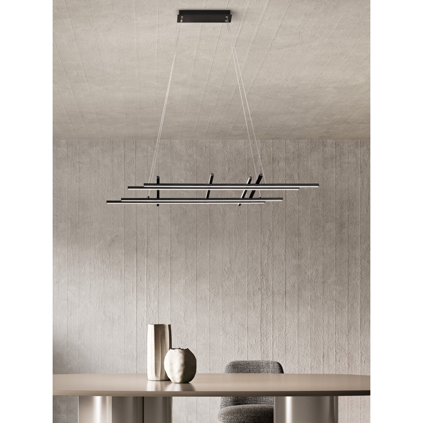 Ondaluce - LED stmievateľný luster na lanku MOVIDA LED/114W/230V čierna