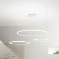 Ondaluce - LED stmievateľný luster na lanku SOEL LED/28W/230V + LED/38W + LED/47W 3000/4000K priemer 100/80/60 cm biela