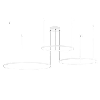 Ondaluce - LED stmievateľný luster na lanku SOEL LED/28W/230V + LED/38W + LED/47W 3000/4000K priemer 100/80/60 cm biela