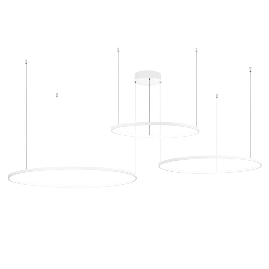 Ondaluce - LED stmievateľný luster na lanku SOEL LED/28W/230V + LED/38W + LED/47W 3000/4000K priemer 100/80/60 cm biela