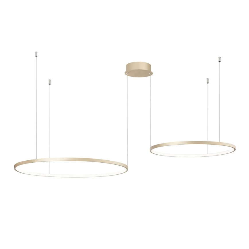 Ondaluce - LED stmievateľný luster na lankách SOEL LED/28W/230V + LED/38W pr. 80/60 cm zlatý