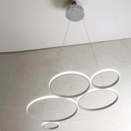 Ondaluce - LED stmievateľný závesný luster na lanku POIS LED/60W/230V strieborná
