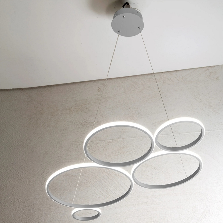 Ondaluce - LED stmievateľný závesný luster na lanku POIS LED/60W/230V strieborná
