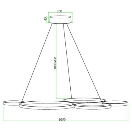 Ondaluce - LED stmievateľný závesný luster na lanku POIS LED/60W/230V strieborná