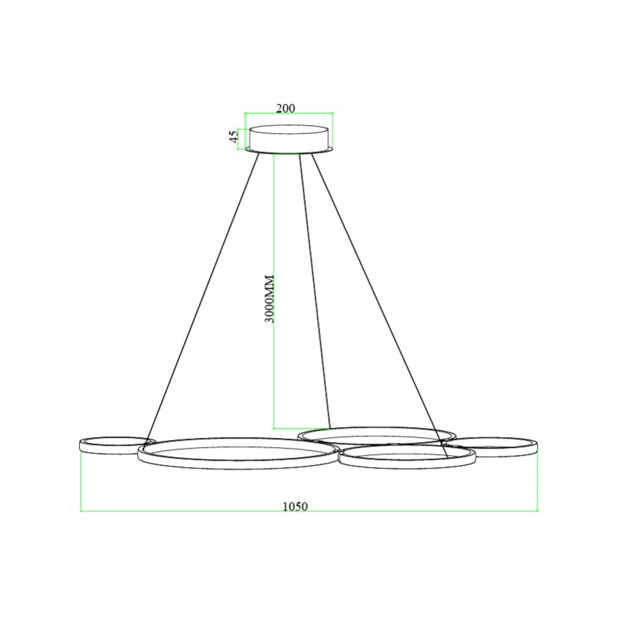 Ondaluce - LED stmievateľný závesný luster na lanku POIS LED/60W/230V strieborná