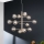 Ondaluce - Luster na lanku ELISEO 12xE14/10W/230V priemer 97 cm zlatá/dymová béžová