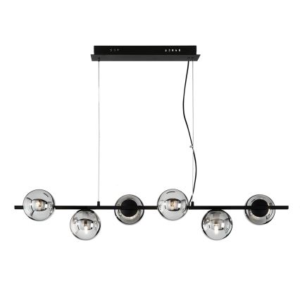 Ondaluce - Luster na lanku MONILE 6xE14/10W/230V čierna/dymová čierna