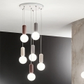 Ondaluce - Luster na lanku ROCK 6xG9/7W/230V pr. 35 cm betón/hnedá/šedá/biela