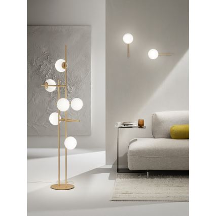Ondaluce - Nástenné svietidlo JEWEL 1xE14/10W/230V zlatá/biela