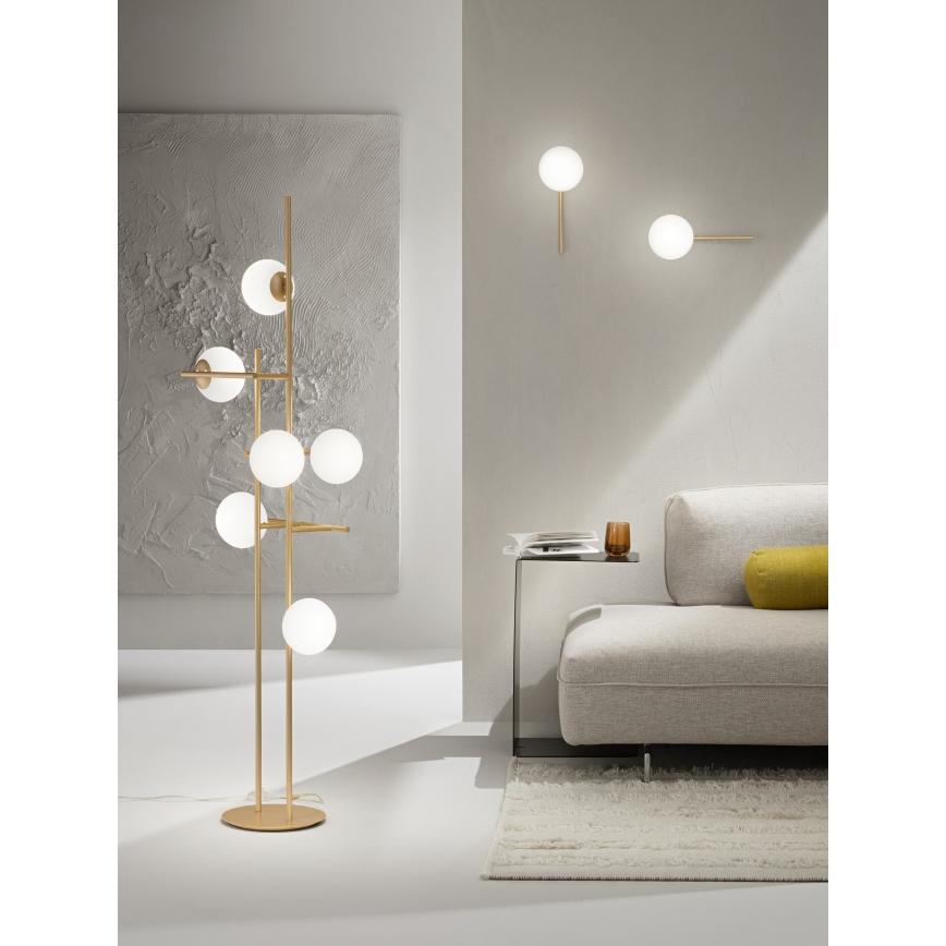Ondaluce - Nástenné svietidlo JEWEL 1xE14/10W/230V zlatá/biela