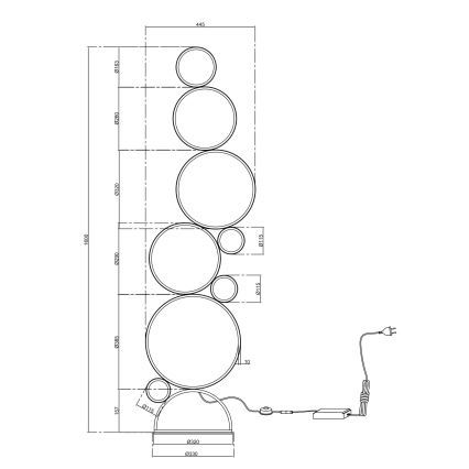 Ondaluce - stmievateľná LED stojacia lampa POIS LED/52W/230V 160 cm zlatá