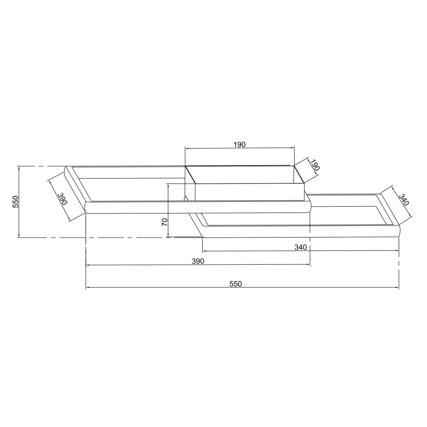Ondaluce - stmievateľné LED stropné svietidlo DOWEL LED/46W/230V 55x55 cm zlaté