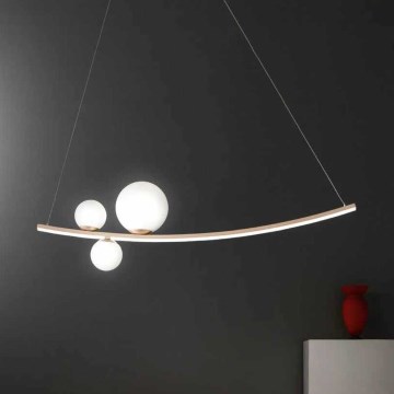 Ondaluce - Stmieva­teľný LED závesný luster ALTALENA LED/48W/230V zlatá/biela