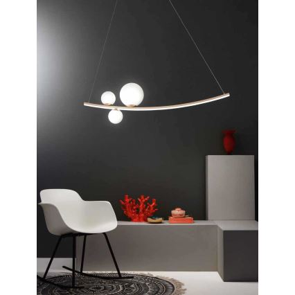 Ondaluce - Stmieva­teľný LED závesný luster ALTALENA LED/48W/230V zlatá/biela