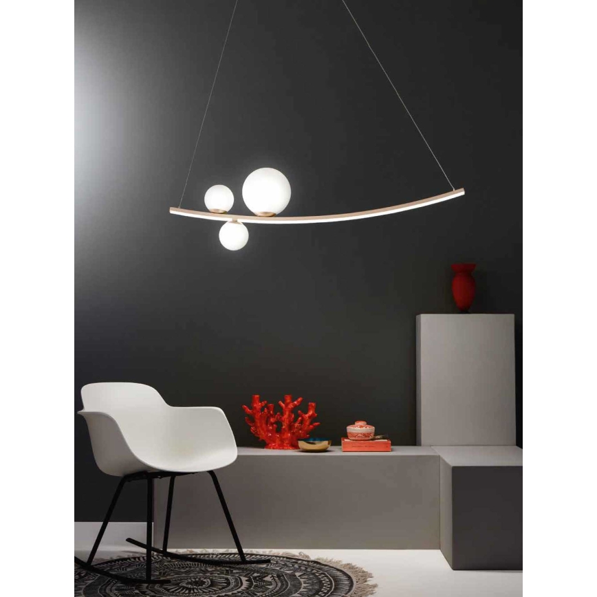 Ondaluce - Stmieva­teľný LED závesný luster ALTALENA LED/48W/230V zlatá/biela