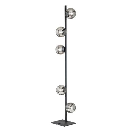 Ondaluce - Stojacia lampa MONILE 5xE14/10W/230V 170 cm čierna/dymová čierna
