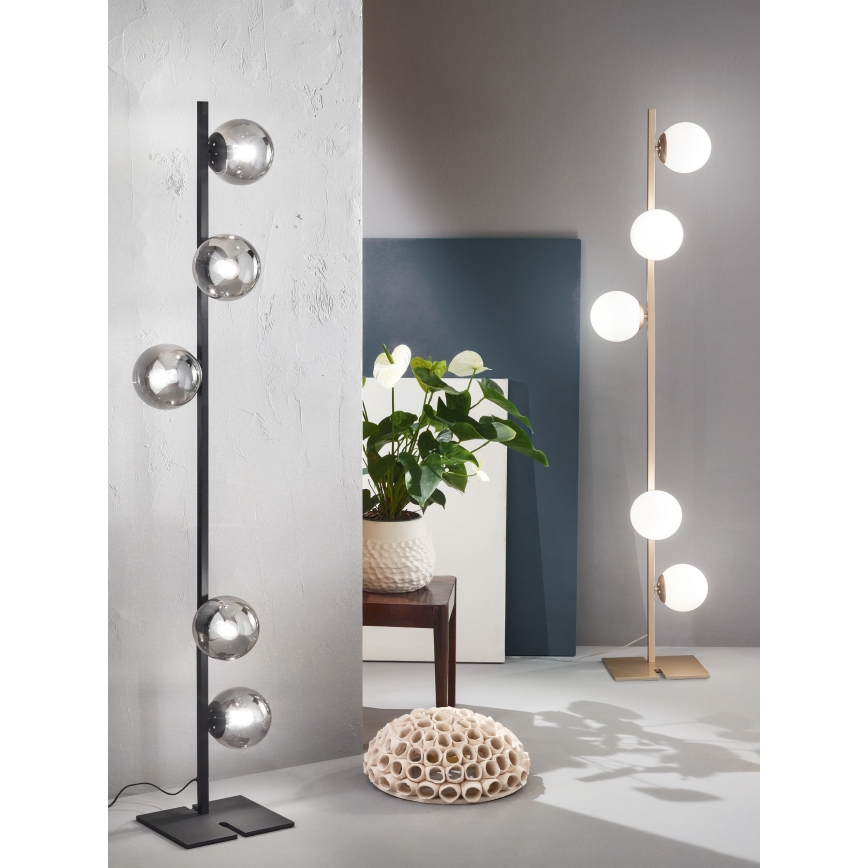 Ondaluce - Stojacia lampa MONILE 5xE14/10W/230V 170 cm zlatá/biela