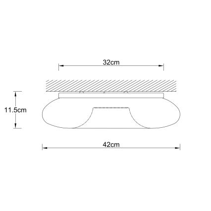 Ondaluce - Stropné svietidlo DODI 3xE27/15W/230V priemer 42 cm biele