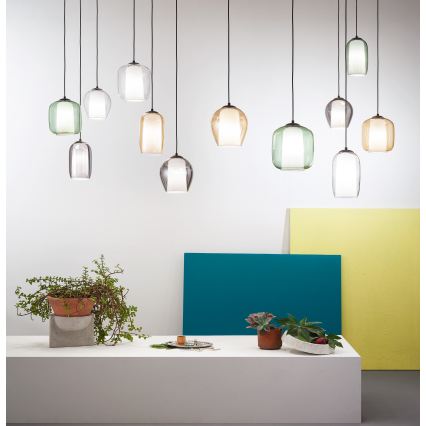 Ondaluce - Závesné svietidlo na lanku BONNIE 1xE27/15W/230V, priemer 15 cm, dymovo-béžové