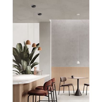 Ondaluce - Závesné svietidlo na lanku CONCRETE 1xGU10/7,5W/230V priemer 10,5 cm, betón, biele