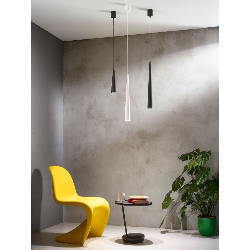 Ondaluce - Závesné svietidlo na lanku NOA 1xGU10/20W/230V priemer 5,5 cm čierna