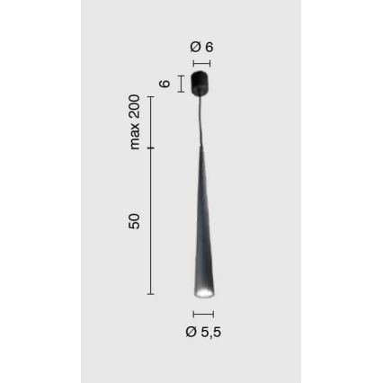 Ondaluce - Závesné svietidlo na lanku NOA 1xGU10/20W/230V priemer 5,5 cm čierna