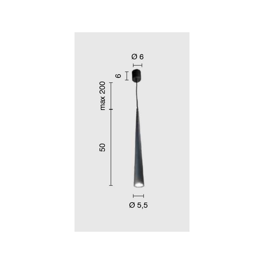 Ondaluce - Závesné svietidlo na lanku NOA 1xGU10/20W/230V priemer 5,5 cm čierna