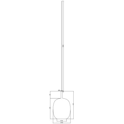 Ondaluce - Závesné svietidlo na lanku THELMA 1xE27/15W/230V pr. 19,5 cm čierna/dymová sivá