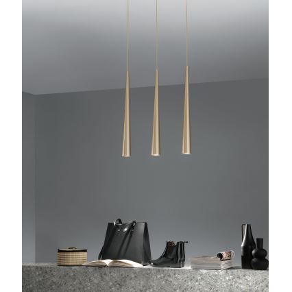 Ondaluce - Závesné svietidlo s lankom NOA 1xGU10/20W/230V priemer 5,5 cm zlaté