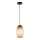 Ondaluce - Závesný luster na lane BONNIE 1xE27/15W/230V, priemer 15 cm, čierna/dýmová béžová