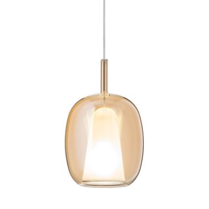 Ondaluce - Závesný luster na lane THELMA 1xE27/15W/230V priemer 19,5 cm zlatá/dýmová béžová