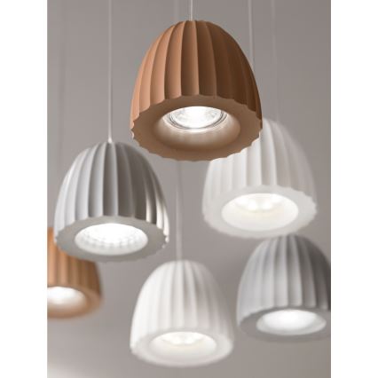 Ondaluce - Závesný luster na lanku CONCRETE 1xGU10/7,5W/230V pr. 10,5 cm betón/biela