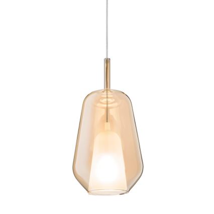 Ondaluce - Závesný luster na lanku THELMA 1xE27/15W/230V priemer 19 cm zlatá/dymová béžová