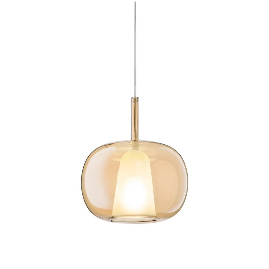 Ondaluce - Závesný luster na lanku THELMA 1xE27/15W/230V priemer 25 cm zlatá/dýmovo-béžová