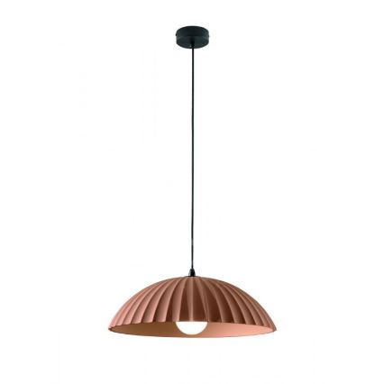 Ondaluce - Závesný luster RUSTIC na lankách 1xE27/15W/230V, priemer 50 cm, betón/hnedá