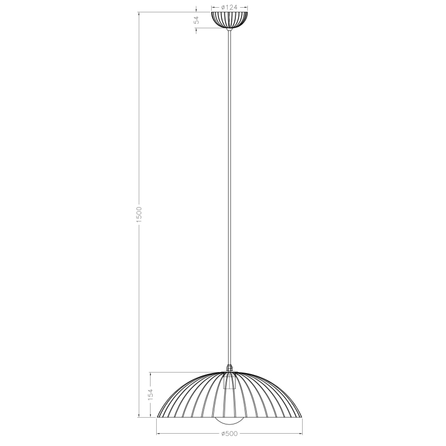 Ondaluce - Závesný luster RUSTIC na lankách 1xE27/15W/230V, priemer 50 cm, betón/hnedá