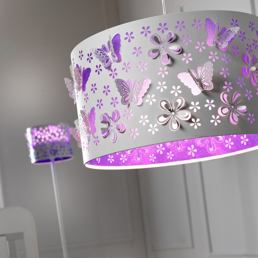 ONLI - Detský luster TITILLA 1xE27/22W/230V fialová/biela