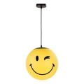 ONLI - Detský závesný luster na lanku SMILEY 1xE27/15W/230V žltá
